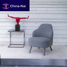 Contemporary fireside chair CHARLOTTEfabricgray