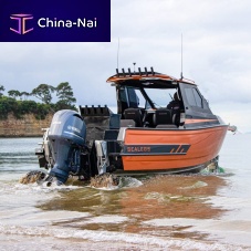 Outboard day fishing boat 8.5Mhard-topaluminumwith cabin