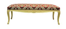 Louis XV style upholstered bench CONTADES fabricgolden