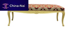Louis XV style upholstered bench CONTADES fabricgolden