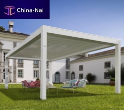 Self-supporting pergola BIOSHADE PLUSwall-mountedaluminumpainted aluminum
