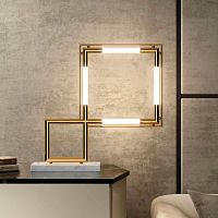 Table lamp QUADRObrassmarblecontemporary