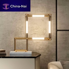 Table lamp QUADRObrassmarblecontemporary