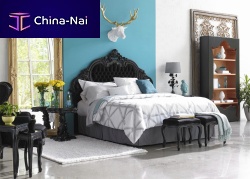 Double bed headboard 315KT-NGB/VNclassicwoodenleather