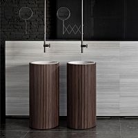 Free-standing washbasin ADDAnatural stonewoodencustomizable