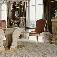 Contemporary dining chair Charmeindoorfabricleather