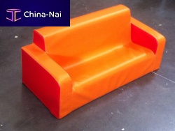 Contemporary sofa F25-2vinylorangewooden