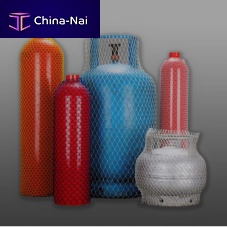 Gas cylinder tubular protective netting