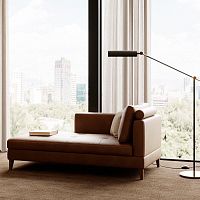 Contemporary daybed KARIN fabricleatherwooden base