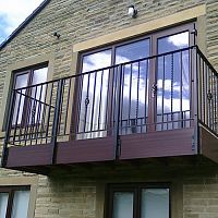 Balcony with bars wrought iron