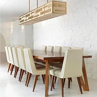 Contemporary dining chair HORAindoorlinensolid wood base