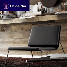Contemporary chair TOMindoorleathermetal base