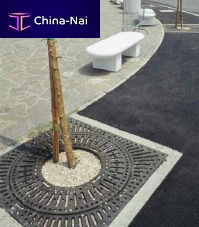 Round tree grate squarecast iron