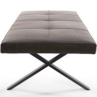 Contemporary bench LAXfabricleathersteel