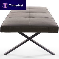 Contemporary bench LAXfabricleathersteel