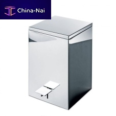 Bathroom trash can polished stainless steelcontemporary