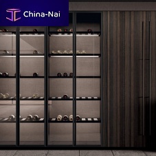 Serving wine cabinet SCAVAbuilt-inlaminated veneer lumberaluminum