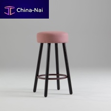 Contemporary bar stool CUTEash baseupholsteredwith footrest