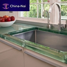 Glass countertop THICKGLASS kitchenround edge