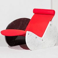 Contemporary armchair OPERAfabricmarblecustomizable