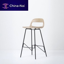 Contemporary bar chair LEINAindoorleatheroak