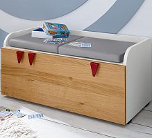 Contemporary upholstered bench MINIMOfabriclacquered wood baselacquered wood