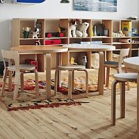 Contemporary stool NE60leatherfabricplywood