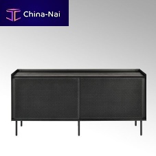 Contemporary sideboard ROMANoakmetalwith sliding door