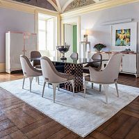 Contemporary dining chair Cocktailindoorvelvetwood veneer base