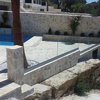 Tempered glass railing aluminumwith panelsoutdoor