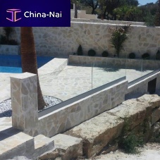 Tempered glass railing aluminumwith panelsoutdoor