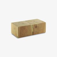 Contemporary coffee table ECO BLOCKcedarwooden baserectangular