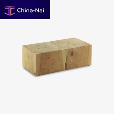 Contemporary coffee table ECO BLOCKcedarwooden baserectangular