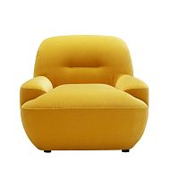 Contemporary armchair Umafabricbeigeyellow