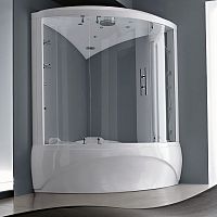 Multi-function shower cubicle DAFNE BOXsteamtempered glasswith hinged door