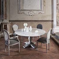 Contemporary dining table Mozaicmarbleteak baseround