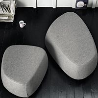 Organic design pouf STONEfabricwith removable cover