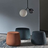 Contemporary pouf EIRENEfabricpolyurethane foamround