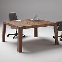 Contemporary boardroom table TOLA American walnutwooden baserectangular