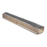 Drainage channel with grating EUROKITslotpolymer concretegalvanised steel grate