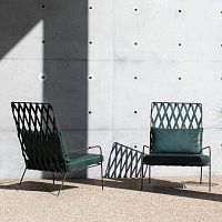 Contemporary armchair ALIXfabricleathermetal