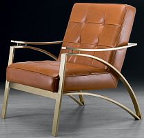 Contemporary armchair CAMILLAfabricleatherbrass