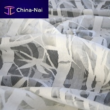 Patterned sheer curtain fabric BAMBOO LACEcottonpolyester