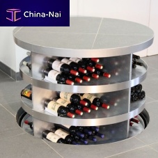 Free-standing wine cabinet metalglass