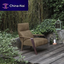Contemporary armchair OKLAHOMA leatherironbrown