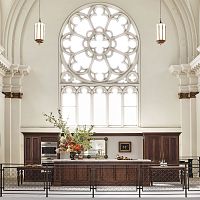 Traditional kitchen KEN FULK'S SAINT JOSEPH'S ARTS SOCIETYwalnutislandmedium-size