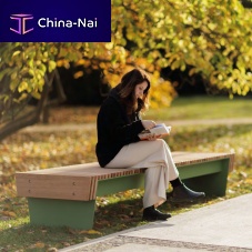 Contemporary public bench O1-2621solid woodashoiled wood