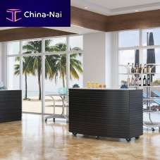 Commercial bar cabinet VISTAcontemporarywood veneerstainless steel