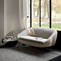 Contemporary sofa Barrow fabricbeigemetal base