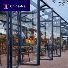 Folding patio door PIEGAaluminumdouble-glazedthermally-insulated
